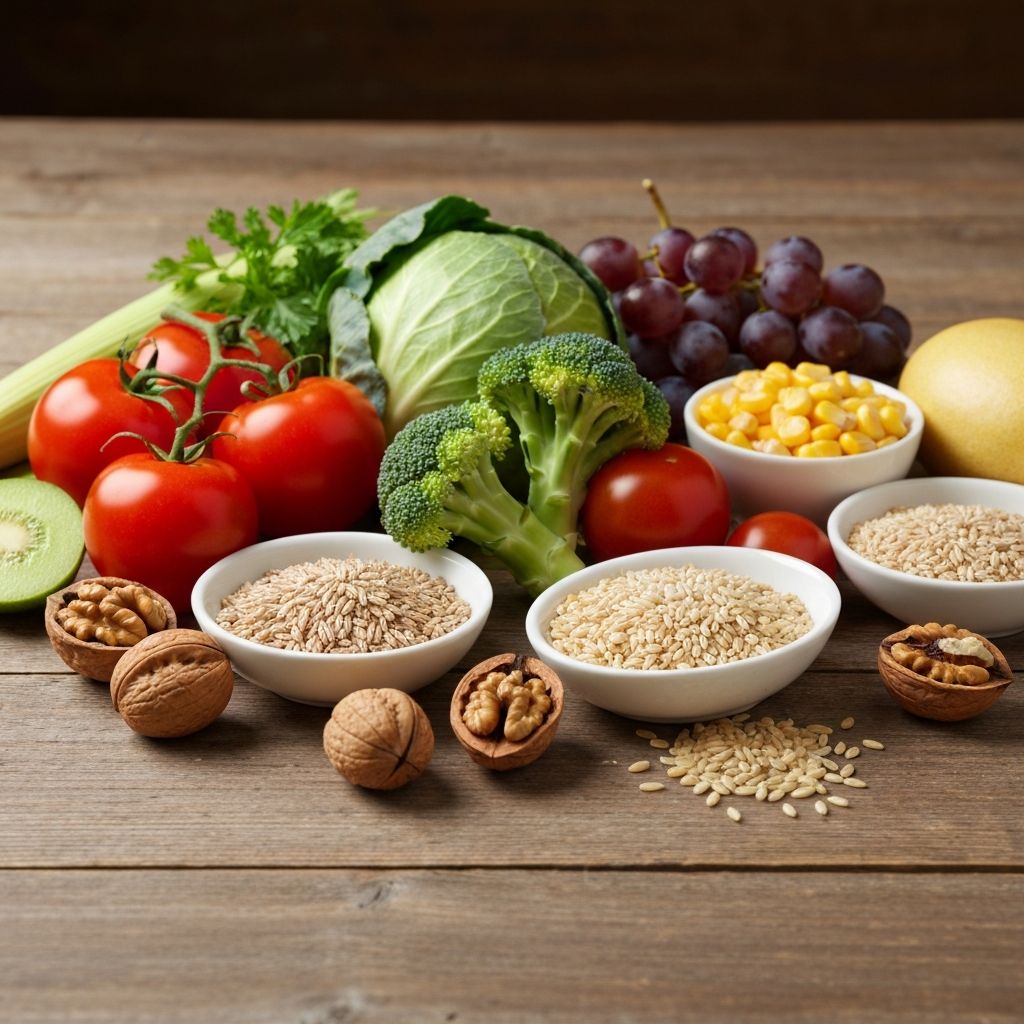 Balanced nutrition with fresh vegetables and fruits